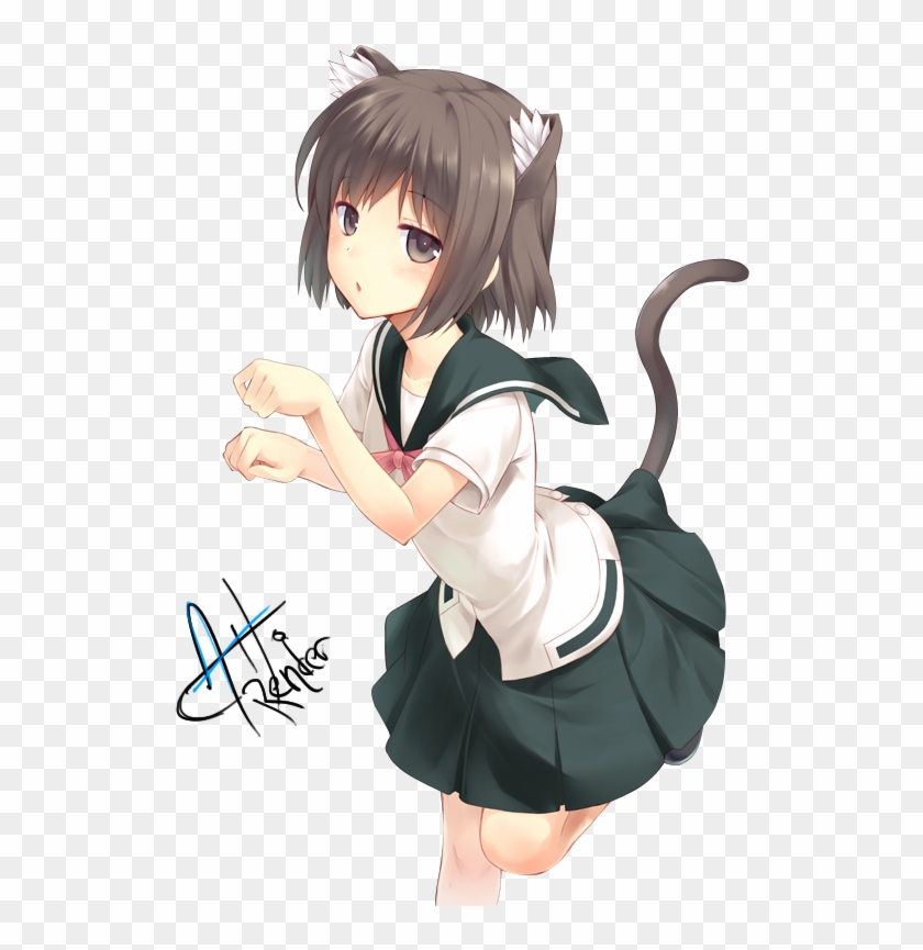 She Looks Tired - Cute Neko Girl Render #353811