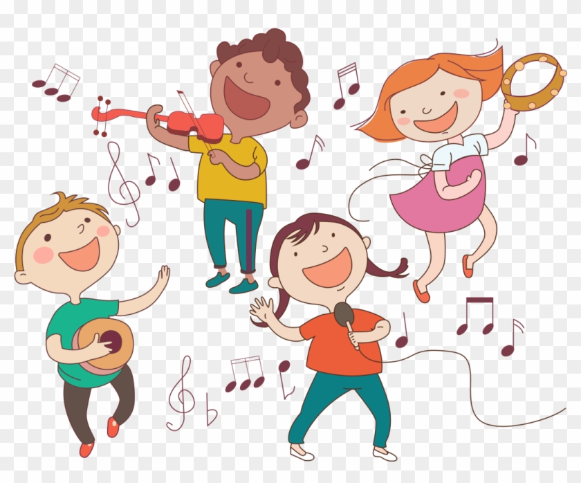 Child Musical Instrument Illustration - Niños Tocando Instrumentos Musicale #354016
