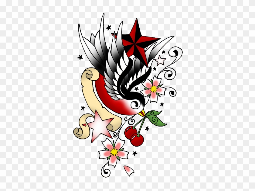 Pictures Of Swallow Tattoo Designs Bird Compass Design - Reindas #354239