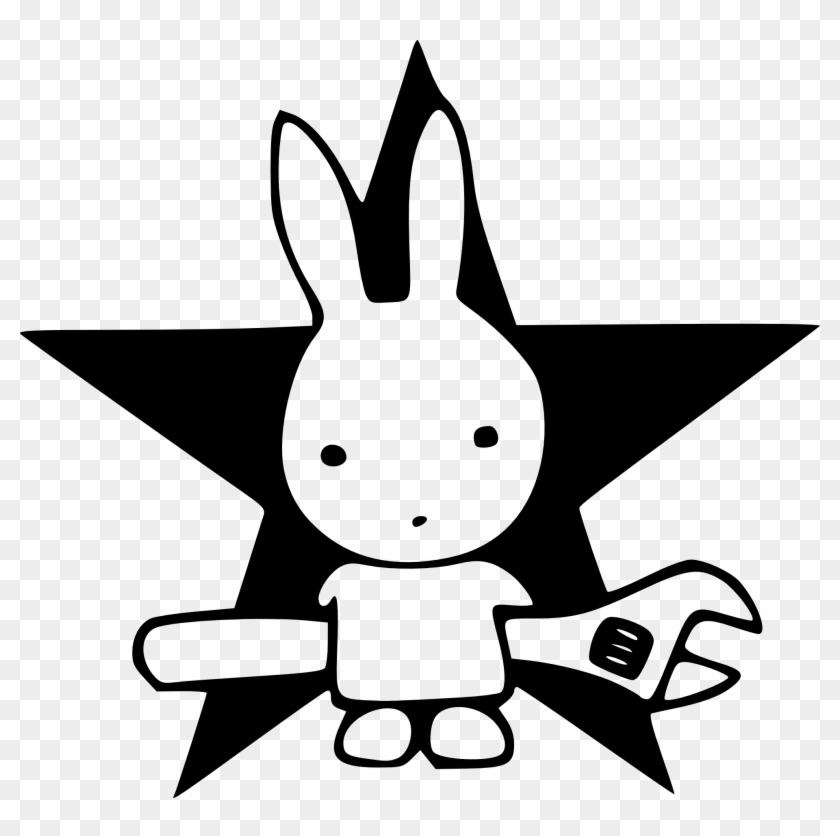 Foxy White Star Clip Art Medium Size - Direct Action Rabbit #354394
