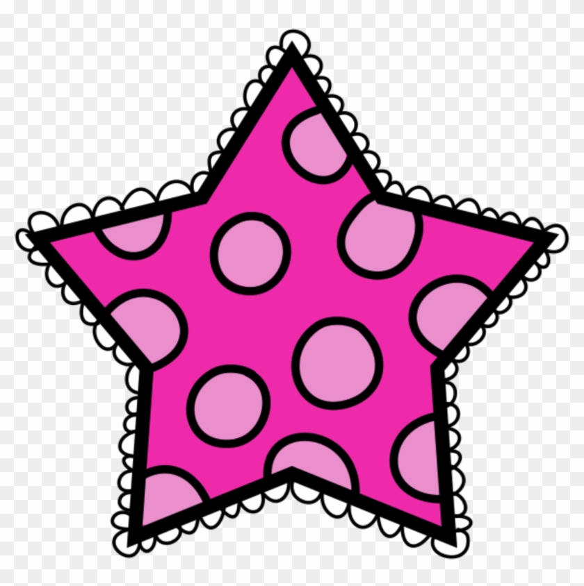 Stars Clipart Polka Dot - Pink Polka Dot Star #354402