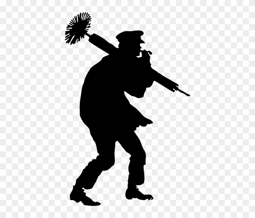 Outline, People, Man, Silhouette, Cartoon, Shadow - Chimney Sweep Clipart #354562
