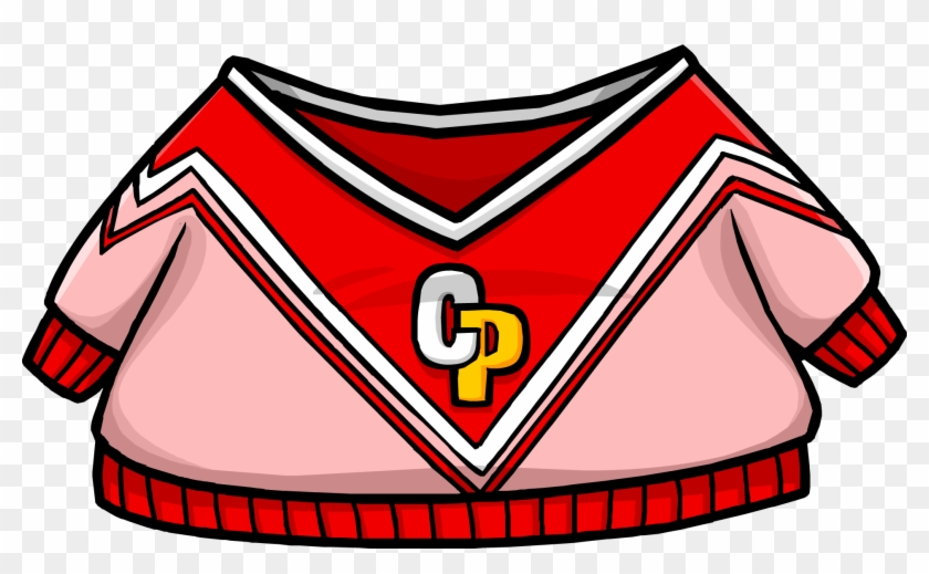 Red Cheerleading Sweater Clothing Icon Id 4003 - Club Penguin Blue Cheerleader Sweater #354635