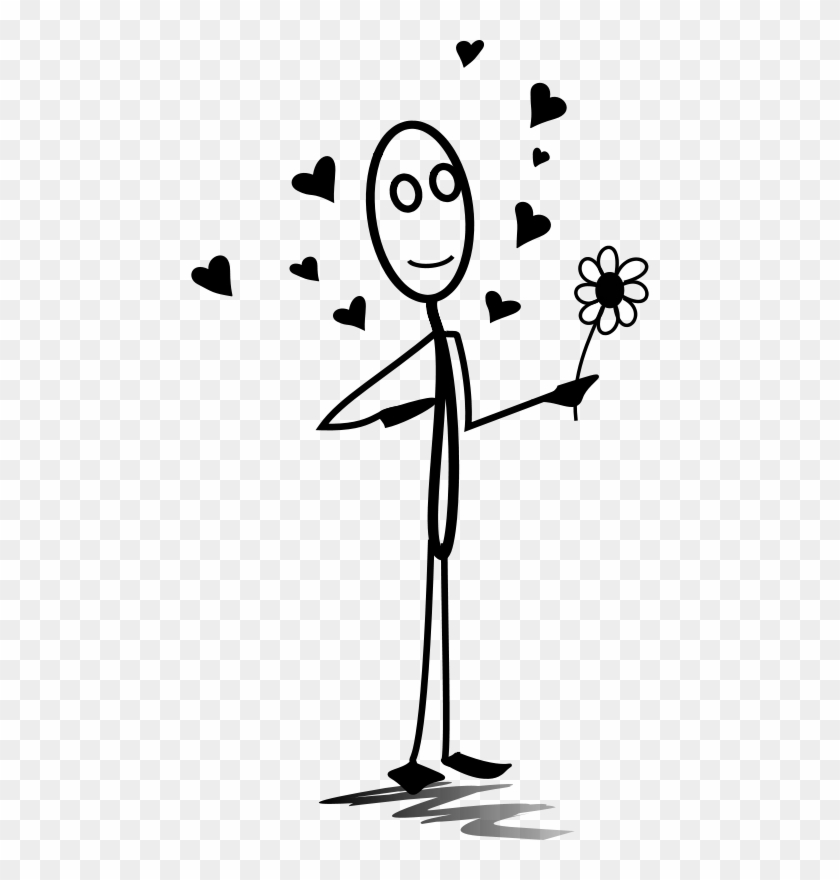 Stickman In Love Clip Art At Clker - Stick Man In Love #354649