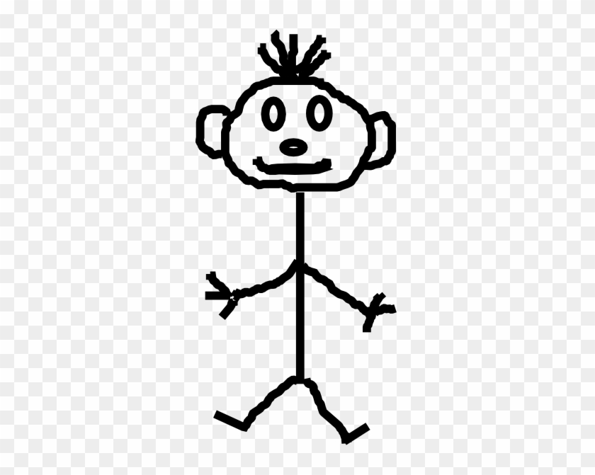Stick Man Arms Down Clip Art - Man With Stick Arms #354655