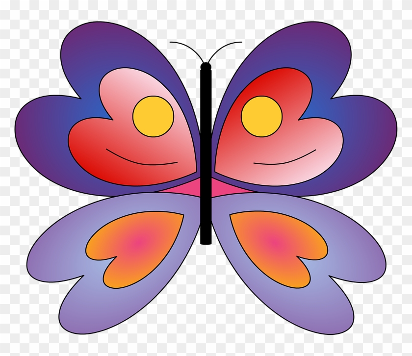 Cartoon Butterfly Clipart 17, - Butterfly Cartoon Ungu Png #354745