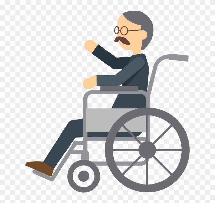 A Weak Old Man In A Wheelchair Cartoon Clipart - Man In Wheelchair Cartoon #354790