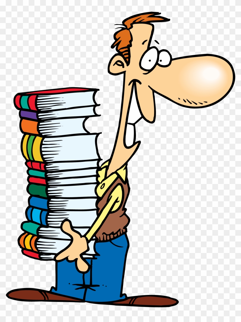 4 - - Man Carrying Books Clipart #354946