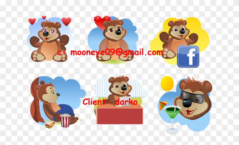 Vector Cartoon Of Bear - Facebook Linkedin #355028