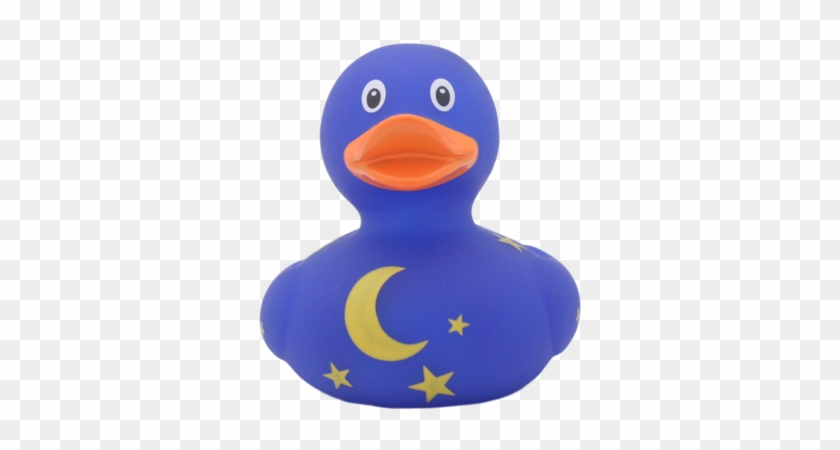 Rubber Duck With Moon And Stars By Lilalu - Lilalu Skull Black Rubber Duck Bathtime Toy #355136