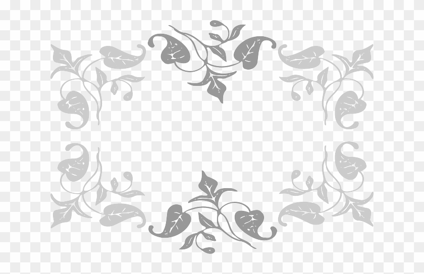 Vine Circle Border Border Vine Leaves Frame - Grey Floral Frame Png #355178