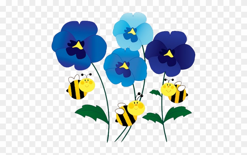 Clip Art - Bees And Flowers Clipart #355255