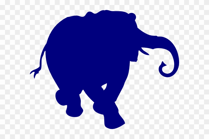 Elephant Silhouette Blue Clip Art At Clker - Elephant Silhouette #355373