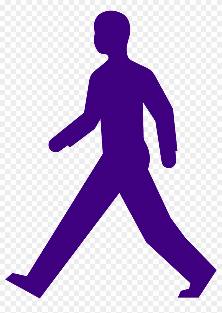 Man Walking Purple Silhouette Png Image - Pedestrian Clipart #355380