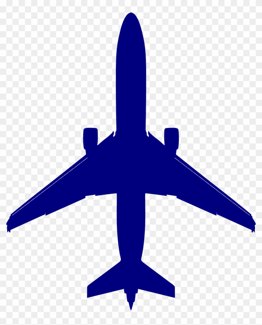 Blue Plane Clip Art At Clker Com Vector Online Royalty - Plane Silhouette Blue #355381