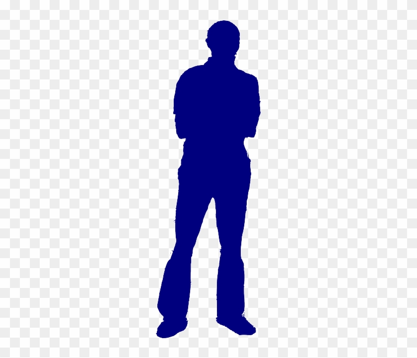 Blue, Man, Silhouette, Men, Background, Standing - Human Figure Black Png #355384