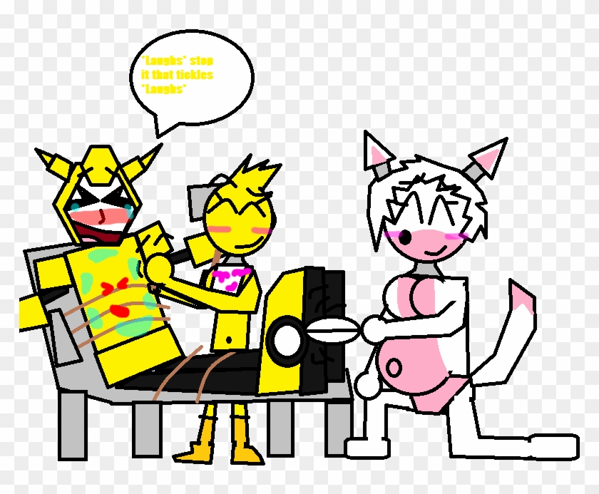 Mangle And Toy Chica Tickles Bee By G1bfan - Fnia Pregnant #355505