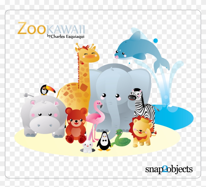 Free Vector Kawaii Zoo - Zoo Animals Cartoon Vector #356208