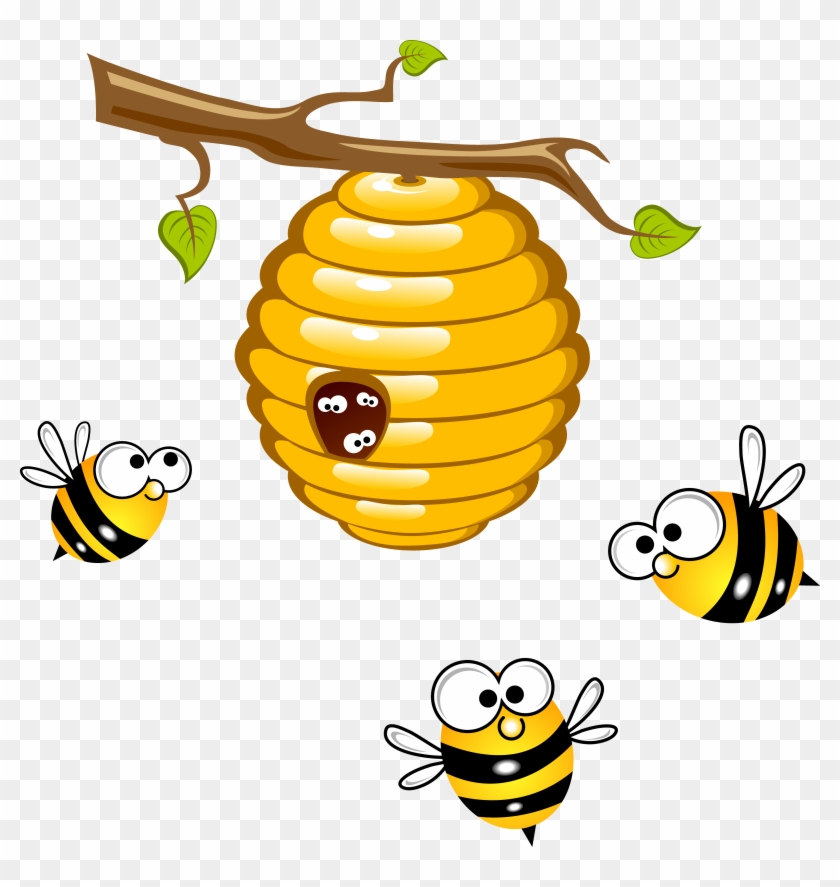 Beehive Honey Bee Wasp Clip Art - Bee And Beehive Clipart #356287