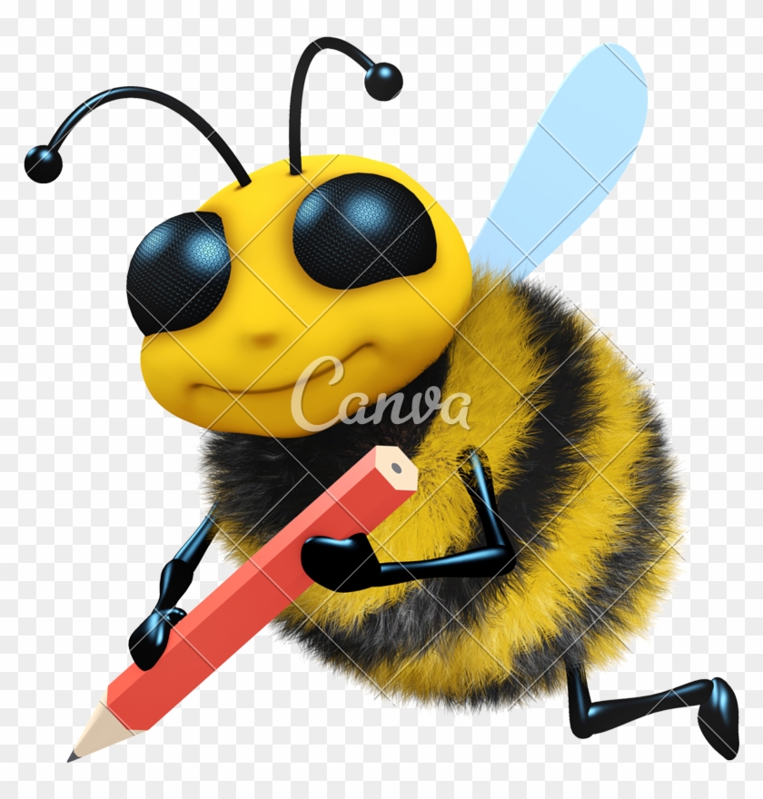 3d Bee Sketches - Bee With Boxing Gloves #356301