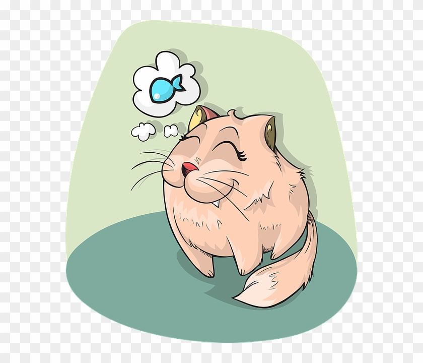 Feeding Your Cat - Cat Eating Tuna Cartoon #356363