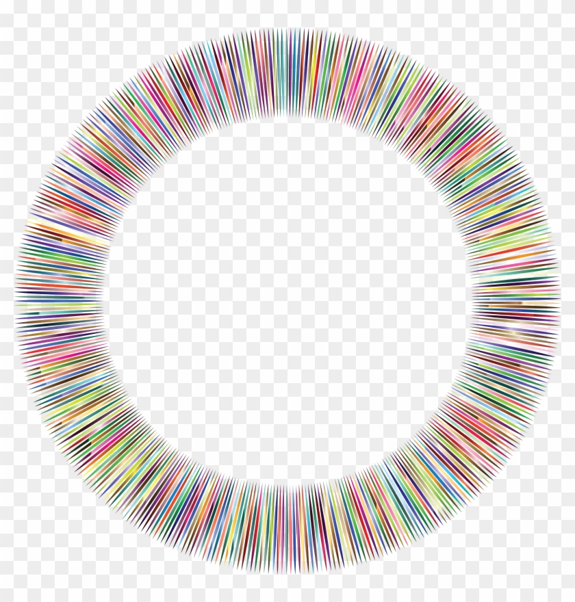 Free Clipart Of A Round Frame Made Of Colorful Lines - Circle #356567