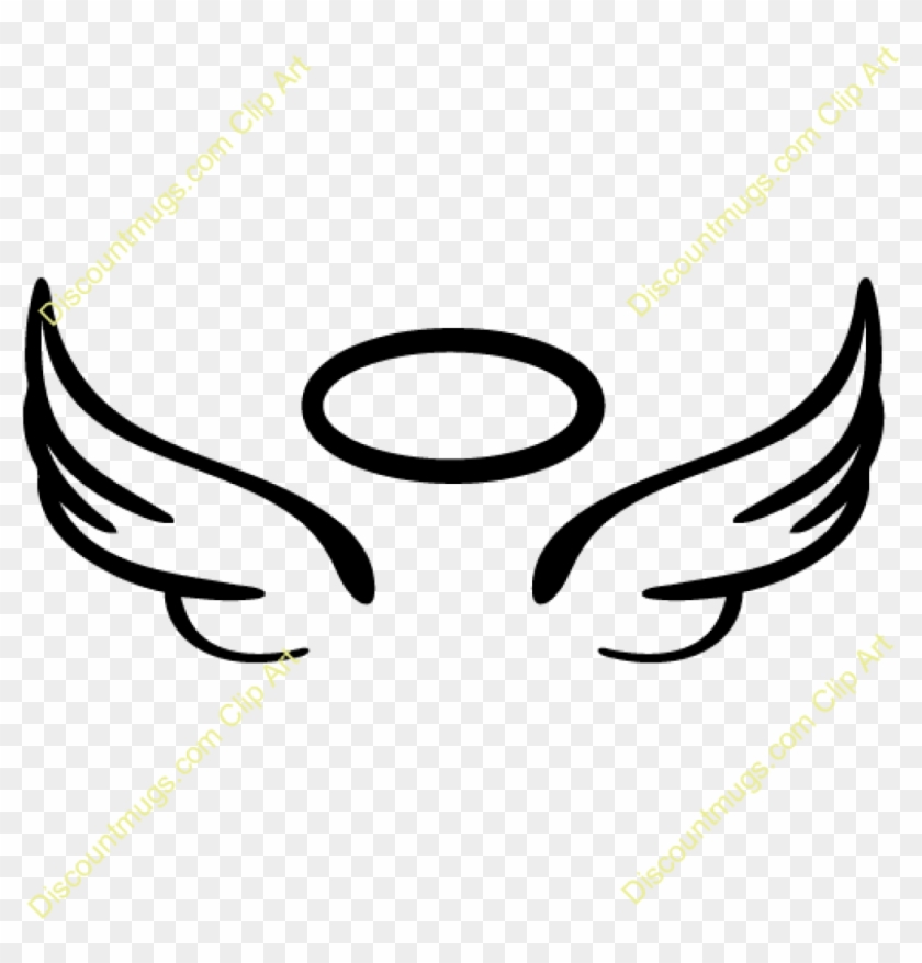 Angel Wings With Halo Tattoo