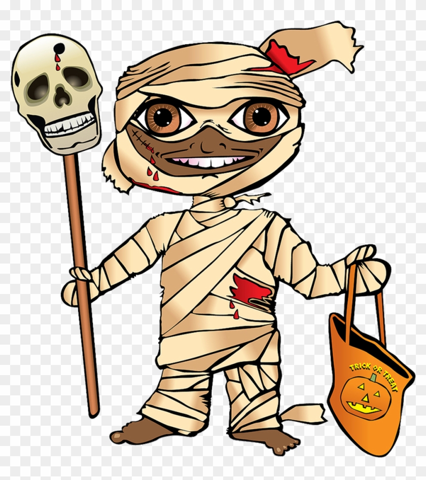 Mummy Halloween Trick Or Treating Clip Art - Mummy Halloween Trick Or Treating Clip Art #356936