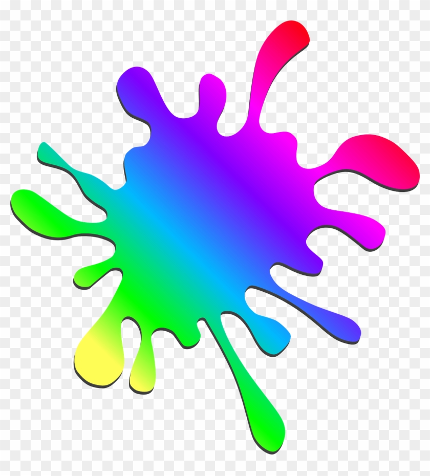 Rainbow Flower Cliparts 25, - Rainbow Paint Splatter Clip Art #356857