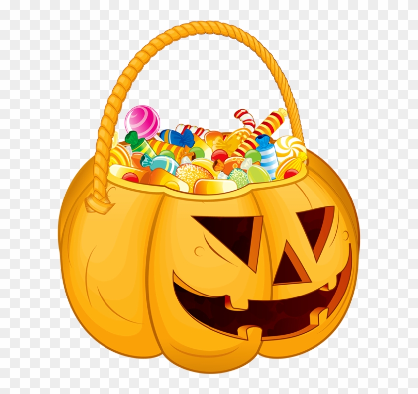 Trunk Or Treat Candy Clipart - Pumpkin Filled With Candy #356965
