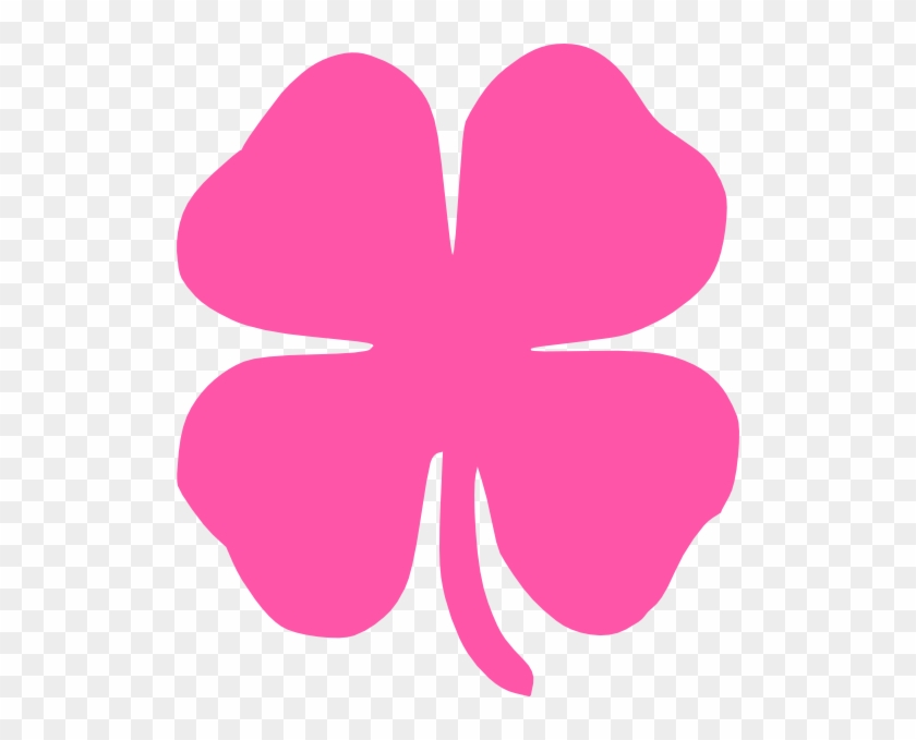 Vector Pink Clover Four Leaf Clip Art Vector - Pink 4 Leaf Clover #357271