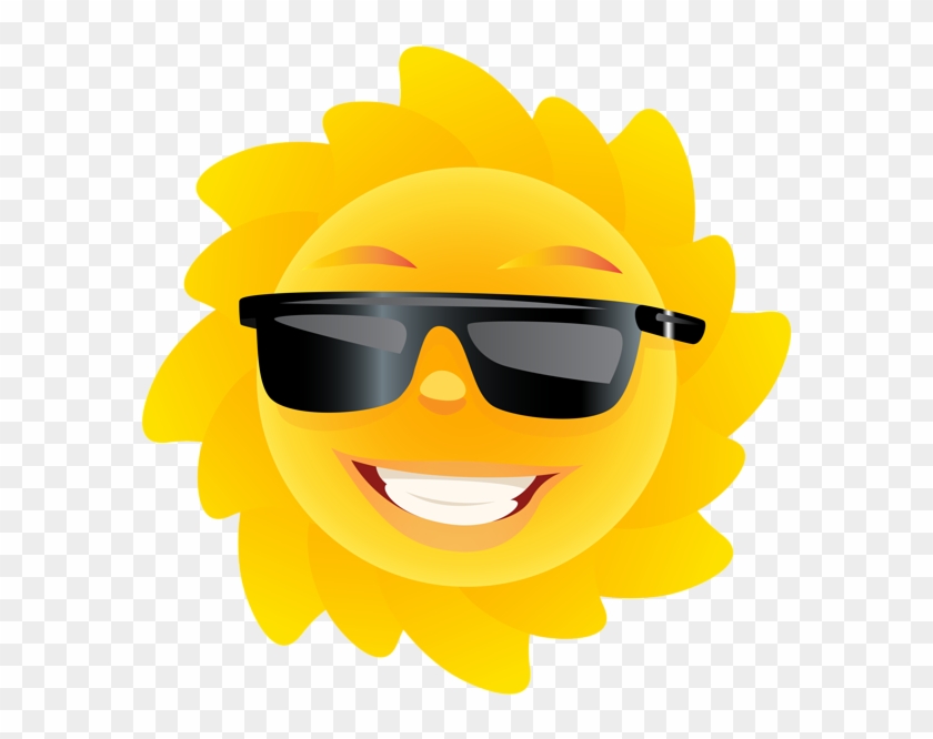 Smiley Clipart Summer - Clip Art Sun With Sunglasses Transparent #357415