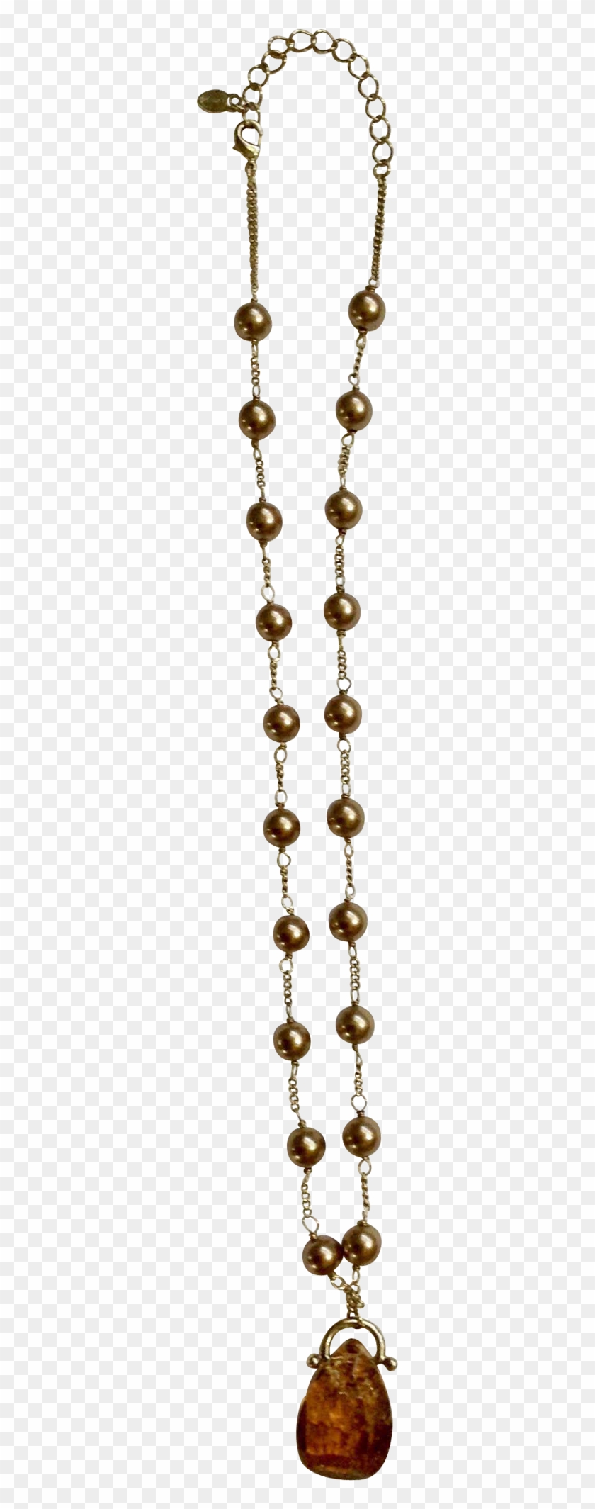 Monet Amber Colored Crackle Effect Glass Faux Bead - Chain #357765