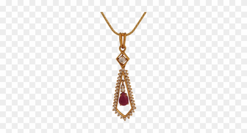 Maya Diamond Ruby Gold Pendant - Jewellery #357784