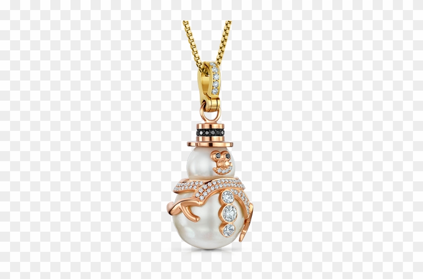 Pearl Snow Man - Locket #357799