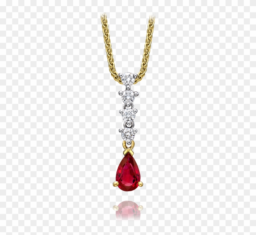 39290 Ruby Diamond 5 Stone Pendant - Ruby #357848