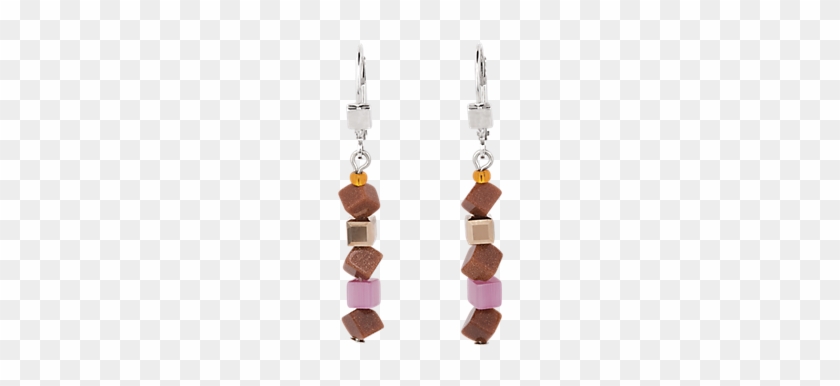Earrings Swarovski® Crystals & Goldstone Orange-rose - Earrings #357910