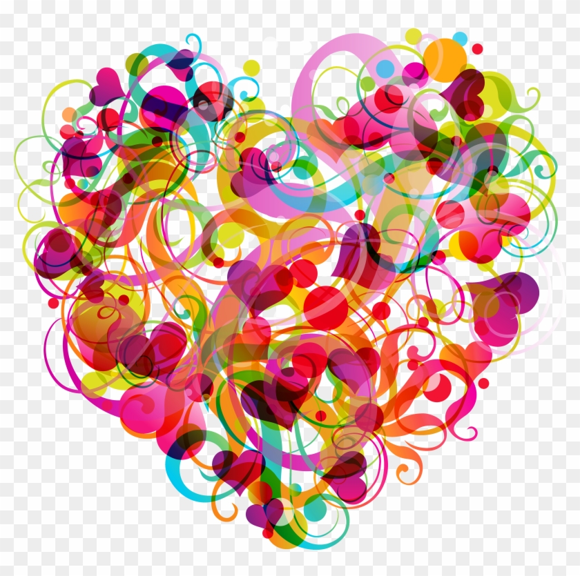 Abstract Colorful Heart Png Clipart - Colorful Png #357942