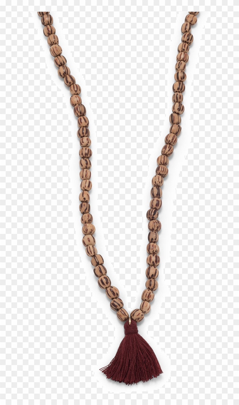 Palmwood Mala Bead With Tassel Necklace - Bead #357936