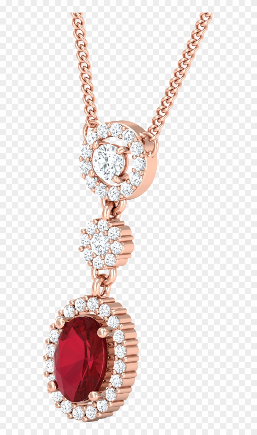 Gold & Diamond Ruby Pendant Jewellery - Locket #357940
