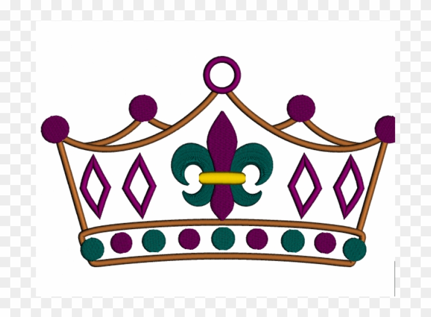 Mardi Gras Fleur De Lis Crown Applique Machine Embroidery - Mardi Gras Fleur De Lis Png #357947