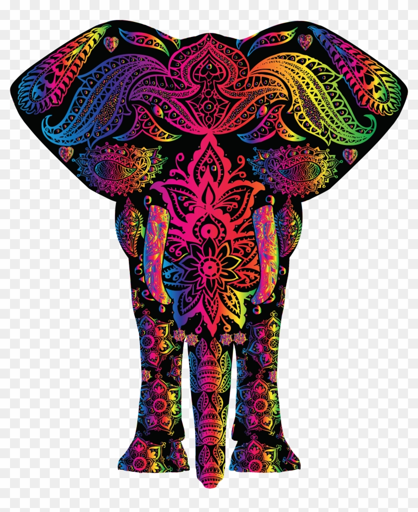 Free Clipart Of A Colorful Elephant - Colorful Pictures Of Elephants #358005