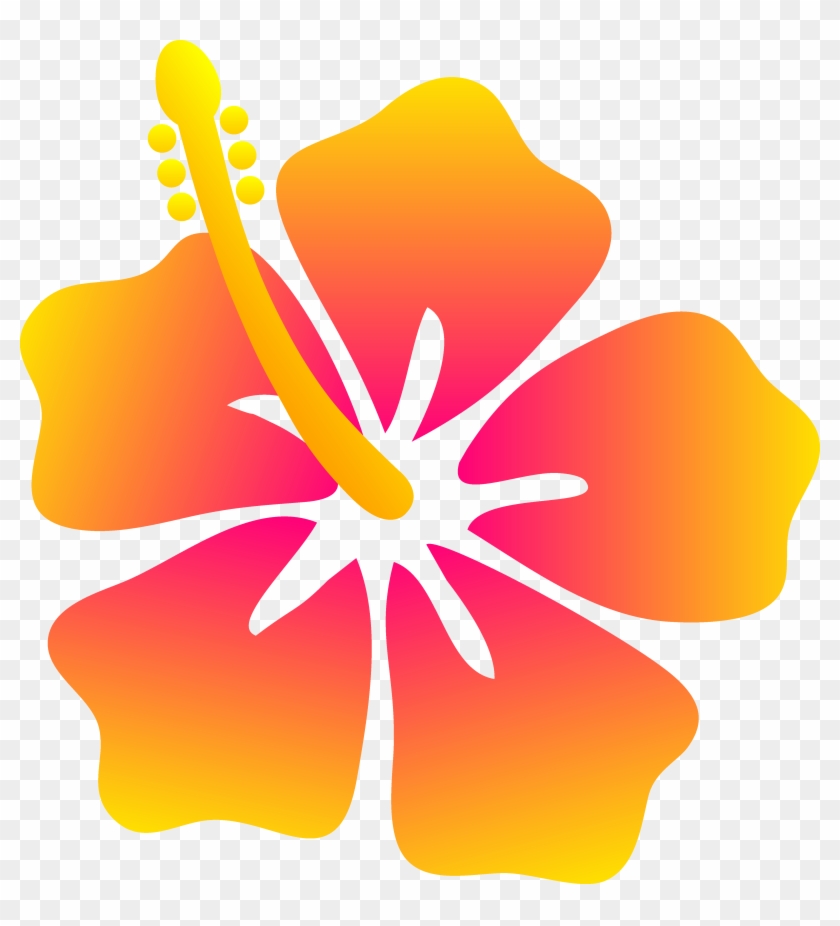 Orange Flower Clipart Hawaiian - Hawaiian Flower Clip Art Orange #358029