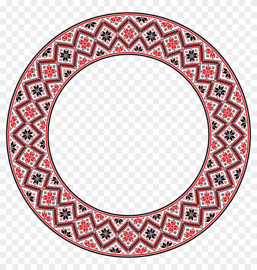 Free Clipart Of A Patterned Embroidery Round Frame - Ornament #358046