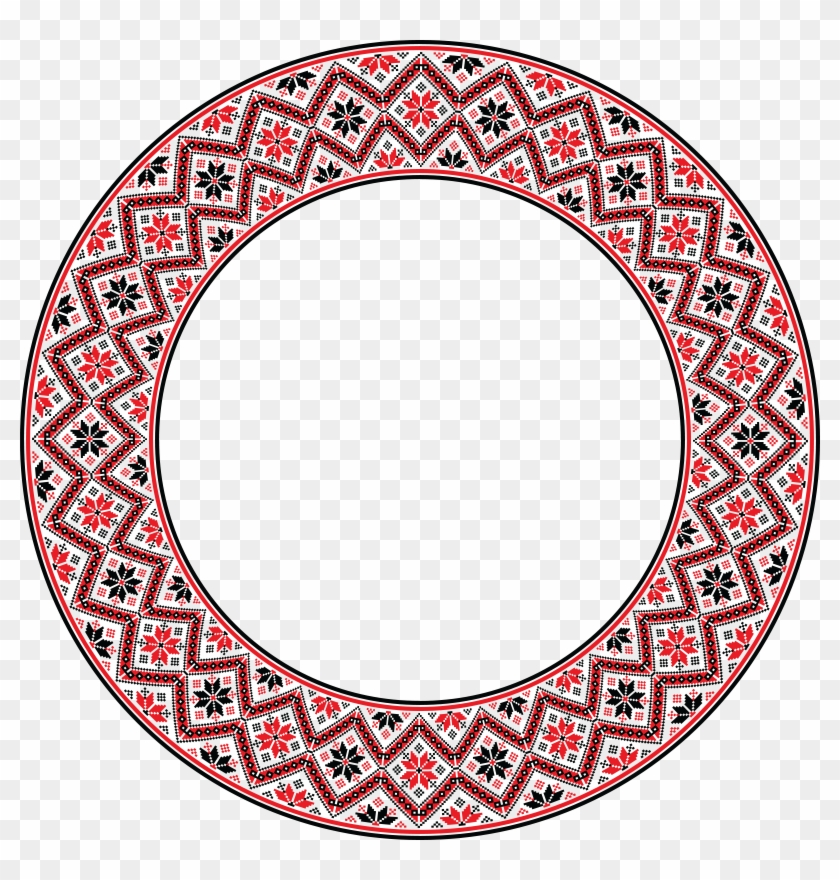 Free Clipart Of A Patterned Embroidery Round Frame - Ornament #358046