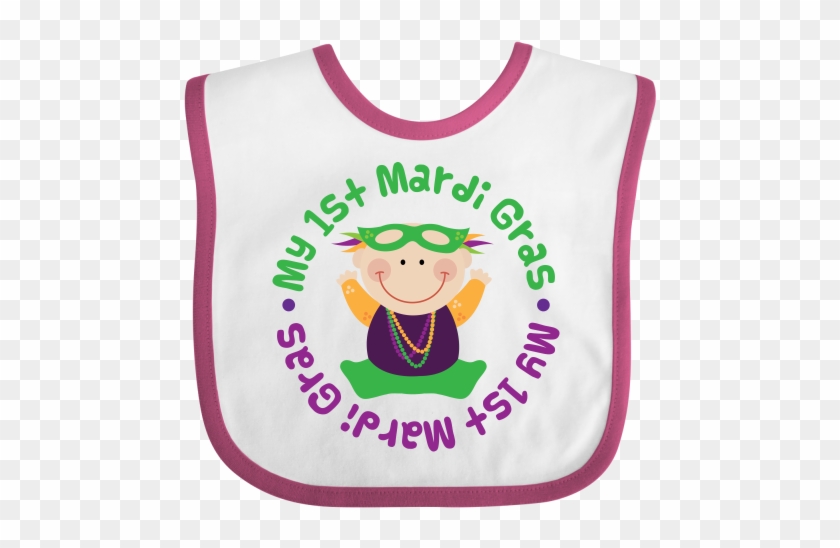 Babys 1st Mardi Gras Baby Bib Has Adorable Baby Wearing - Inktastic 1st Valentines Day Cute Baby Bib Babys First #358048