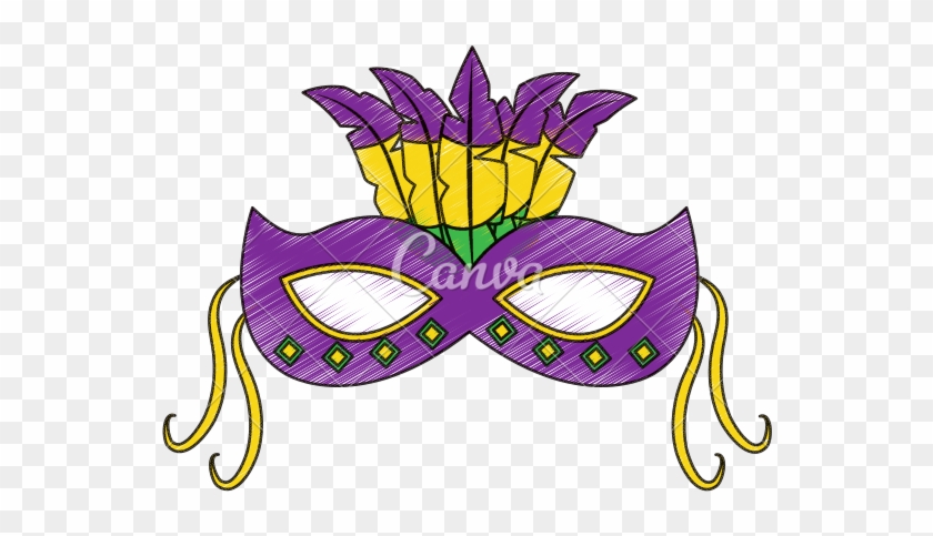 Carnival Mask With Feathers Vector - Carnival #358050