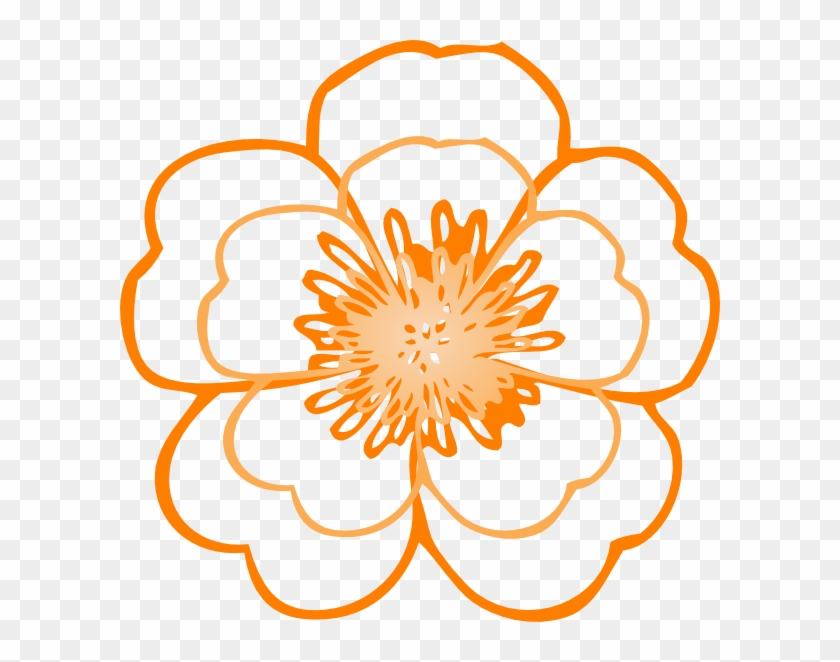 Layered Orange Flower Clip Art At Clker Com Vector - Flower Clip Art Free #358056