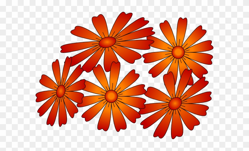 Red Orange Flowers Clip Art At Clker - Clip Art #358062
