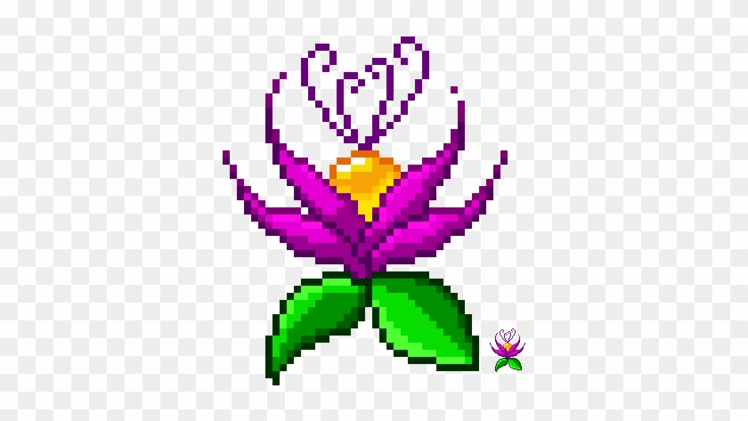 Pixeled Cactus Flower, With Sharp Purple Petals And - Lilies Pixel Art #358098